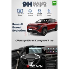 S-Dizayn Renault Boreal Evolution 9H Nano 7 İnç Gösterge Ekran Koruyucu (PARLAK) 2025 Üzeri A+ Kalite