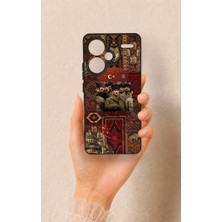 Vip Case Redmi Note 13 Pro Plus Uyumlu Bozkurt ve Atatürk Desenli Silikon Kılıf