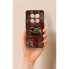 Vip Case Redmi Note 14 Pro 5g Uyumlu Bozkurt ve Atatürk Desenli Silikon Kılıf
