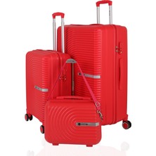 MÇS V374 SU Y.ÜRETİM PP VALİZ 55 CM + 75 CM + MAKYAJ SİYAH