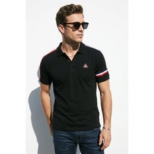 Tommy Crosse Erkek Regular %100 Pamuklu Kol Şeritli Polo Yaka Tshirt