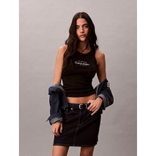 Calvin Klein Kadın Rib Örgü Grafik Detaylı Tank Top