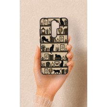 Vip Case Redmi Note 8 Pro Uyumlu Vintage Siyah Kedi Desenli Silikon Kılıf