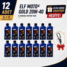 Elf Moto 4 Gold 20W40 Motosiklet Yağı 12X1L API SN ve JASO MA2 - Yüksek Sıcaklıklarda Stabil - Debriyaj Kaymasını Önleyen Özel Formül - 12'li Avantajlı Paket