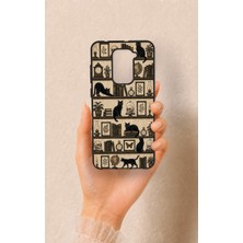 Vip Case Redmi Note 9 Uyumlu Vintage Siyah Kedi Desenli Silikon Kılıf