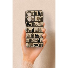 Vip Case Redmi Note 12 Pro 5g Uyumlu Vintage Siyah Kedi Desenli Silikon Kılıf