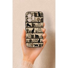 Vip Case Honor 600 Uyumlu Vintage Siyah Kedi Desenli Silikon Kılıf