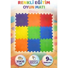 Farbu Oyuncak Polimat 33x33 cm 9 mm Düz Renkli Eğlenceli Puzzle Yer Matı ve Eğitici Çocuk Oyun Halısı