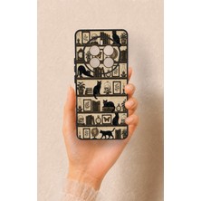 Vip Case Realme 12 Pro Uyumlu Vintage Siyah Kedi Desenli Silikon Kılıf