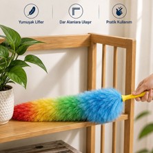 Popüler Sepet Toz Alma Fırçası - Renkli - Peluş Püsküllü - Pratik