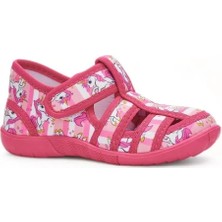 NeSe Shoes Kız Çocuk Panduf, Çocuk Kreş Ayakkabısı, Esnek ve Hafif Tabanlı Panduf, Çocuk Ev Ayakkabısı — Unicorn Pembesi