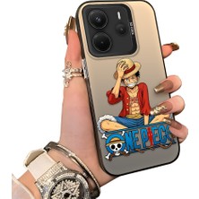 HONTINGA Xiaomi Redmi Note 14 ile Uyumlu Kılıf Silikon Kenar Sert Arka Kamera Koruyucu Basitlik Anti Düşme Kamera Sevgili Çift Kılıf Anime Desen Couple Telefon Kılıfı K1-1802
