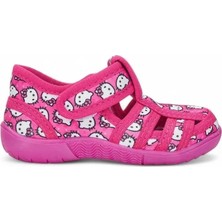NeSe Shoes Kız Çocuk Panduf, Çocuk Kreş Ayakkabısı, Esnek ve Hafif Tabanlı Panduf, Çocuk Ev Ayakkabısı — Kedi Pembesi