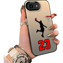 HONTINGA iPhone 17E ile Uyumlu Kılıf Silikon Kenar Sert Arka Kamera Koruyucu Basitlik Anti Düşme Kamera Sevgili Çift Kılıf Jordan Desen Couple Telefon Kılıfı K1-1806