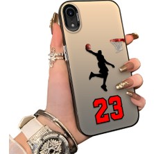 HONTINGA iPhone Xr ile Uyumlu Kılıf Silikon Kenar Sert Arka Kamera Koruyucu Basitlik Anti Düşme Kamera Sevgili Çift Kılıf Jordan Desen Couple Telefon Kılıfı K1-1806
