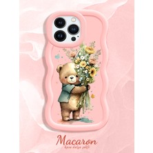 HONTINGA iPhone 13 Pro Max Uyumlu Kılıf Düşüme Önleyici Basitlik Anti Düşme Kamera Koruyucu Basit Pembe Yumuşak Silikon Sevgili Çift Telefon Kılıfı Ayıcık Desen K9-0354