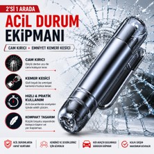 Coofbe Araç Acil Durum Kiti 2'si 1 Arada Cam Kırıcı ve Emniyet Kemeri Kesici Taşınabilir Oto Güvenlik Aparatı