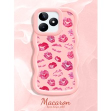 HONTINGA Realme C53 Uyumlu Kılıf Düşüme Önleyici Basitlik Anti Düşme Kamera Koruyucu Basit Pembe Yumuşak Silikon Sevgili Çift Telefon Kılıfı Öpücük Desen K9-0352