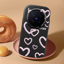 HONTINGA Vivo X300 Pro ile Uyumlu Kılıf Kamera Korumalı Düşüme Önleyici Kamera Koruyucu Siyah Yumuşak Silikon Sevgili Çift Telefon Kılıfı Kalp Kılıf Desenli K4-0504