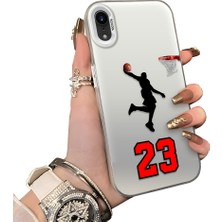HONTINGA iPhone Xr ile Uyumlu Kılıf Silikon Kenar Sert Arka Kamera Koruyucu Basitlik Anti Düşme Kamera Sevgili Çift Kılıf Jordan Desen Couple Telefon Kılıfı K1-1806