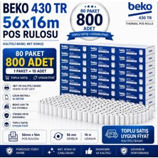 Beko 430 Tr Pos Rulosu 56X16 mm Termal Rulo Kâğıt 80 Paket 800 Adet