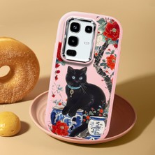 HONTINGA Infinix Note 50 Pro ile Uyumlu Kılıf Kamera Korumalı Düşüme Önleyici Kamera Koruyucu Pembe Yumuşak Silikon Sevgili Çift Telefon Kılıfı Kedili Kılıf Desenli K4-0502