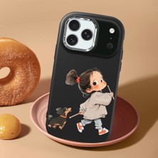 HONTINGA iPhone 18 Pro ile Uyumlu Kılıf Kamera Korumalı Düşüme Önleyici Kamera Koruyucu Siyah Yumuşak Silikon Sevgili Çift Telefon Kılıfı Kız Kılıf Desenli K4-0503