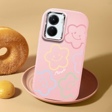 HONTINGA Vivo Y02S ile Uyumlu Kılıf Kamera Korumalı Düşüme Önleyici Kamera Koruyucu Pembe Yumuşak Silikon Sevgili Çift Telefon Kılıfı Çiçekli Kılıf Desenli K4-0505