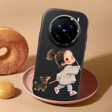 HONTINGA Vivo X200 Pro ile Uyumlu Kılıf Kamera Korumalı Düşüme Önleyici Kamera Koruyucu Siyah Yumuşak Silikon Sevgili Çift Telefon Kılıfı Kız Kılıf Desenli K4-0503