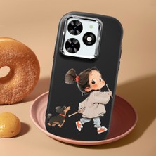 HONTINGA Infinix Smart 8 ile Uyumlu Kılıf Kamera Korumalı Düşüme Önleyici Kamera Koruyucu Siyah Yumuşak Silikon Sevgili Çift Telefon Kılıfı Kız Kılıf Desenli K4-0503