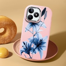 HONTINGA Realme C53 ile Uyumlu Kılıf Kamera Korumalı Düşüme Önleyici Kamera Koruyucu Pembe Yumuşak Silikon Sevgili Çift Telefon Kılıfı Çiçekli Kılıf Desenli K4-0506