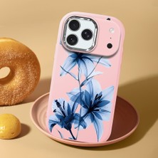 HONTINGA iPhone 18 Pro ile Uyumlu Kılıf Kamera Korumalı Düşüme Önleyici Kamera Koruyucu Pembe Yumuşak Silikon Sevgili Çift Telefon Kılıfı Çiçekli Kılıf Desenli K4-0506