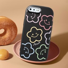 HONTINGA iPhone 8 Plus ile Uyumlu Kılıf Kamera Korumalı Düşüme Önleyici Kamera Koruyucu Siyah Yumuşak Silikon Sevgili Çift Telefon Kılıfı Çiçekli Kılıf Desenli K4-0505