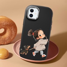 HONTINGA iPhone 12 Mini ile Uyumlu Kılıf Kamera Korumalı Düşüme Önleyici Kamera Koruyucu Siyah Yumuşak Silikon Sevgili Çift Telefon Kılıfı Kız Kılıf Desenli K4-0503