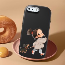 HONTINGA iPhone 8 Plus ile Uyumlu Kılıf Kamera Korumalı Düşüme Önleyici Kamera Koruyucu Siyah Yumuşak Silikon Sevgili Çift Telefon Kılıfı Kız Kılıf Desenli K4-0503