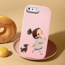 HONTINGA iPhone 8 Plus ile Uyumlu Kılıf Kamera Korumalı Düşüme Önleyici Kamera Koruyucu Pembe Yumuşak Silikon Sevgili Çift Telefon Kılıfı Kız Kılıf Desenli K4-0503