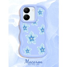 HONTINGA Vivo Y27S Uyumlu Kılıf Düşüme Önleyici Basitlik Anti Düşme Kamera Koruyucu Basit Mavi Yumuşak Silikon Sevgili Çift Telefon Kılıfı Çiçekli Kılıf Desen K9-0355