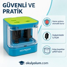 Keyroad KR973542 Çift Gözlü USB ve Pilli Elektrikli Kalemtıraş 6–12 mm