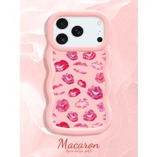 HONTINGA iPhone 18 Pro Uyumlu Kılıf Düşüme Önleyici Basitlik Anti Düşme Kamera Koruyucu Basit Pembe Yumuşak Silikon Sevgili Çift Telefon Kılıfı Öpücük Desen K9-0352