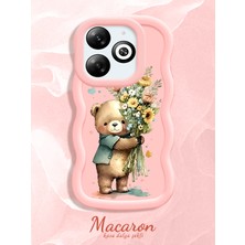 HONTINGA Infinix Smart 8 Uyumlu Kılıf Düşüme Önleyici Basitlik Anti Düşme Kamera Koruyucu Basit Pembe Yumuşak Silikon Sevgili Çift Telefon Kılıfı Ayıcık Desen K9-0354