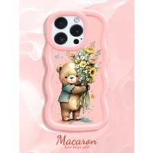 HONTINGA iPhone 14 Pro Uyumlu Kılıf Düşüme Önleyici Basitlik Anti Düşme Kamera Koruyucu Basit Pembe Yumuşak Silikon Sevgili Çift Telefon Kılıfı Ayıcık Desen K9-0354