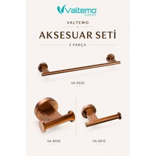 Valtemo Bıblos 3'lü Banyo Aksesuar Seti - Fırçalı Bronz