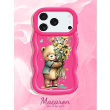 HONTINGA iPhone 18 Pro Uyumlu Kılıf Düşüme Önleyici Basitlik Anti Düşme Kamera Koruyucu Basit Kırmızı Yumuşak Silikon Sevgili Çift Telefon Kılıfı Ayıcık Desen K9-0354