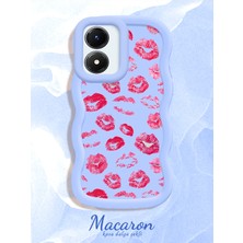 HONTINGA Vivo Y02S Uyumlu Kılıf Düşüme Önleyici Basitlik Anti Düşme Kamera Koruyucu Basit Mavi Yumuşak Silikon Sevgili Çift Telefon Kılıfı Öpücük Desen K9-0352