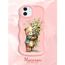 HONTINGA iPhone 11 Uyumlu Kılıf Düşüme Önleyici Basitlik Anti Düşme Kamera Koruyucu Basit Pembe Yumuşak Silikon Sevgili Çift Telefon Kılıfı Ayıcık Desen K9-0354