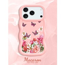 HONTINGA iPhone 18 Pro Uyumlu Kılıf Düşüme Önleyici Basitlik Anti Düşme Kamera Koruyucu Basit Pembe Yumuşak Silikon Sevgili Çift Telefon Kılıfı Kelebek Desen K9-0353