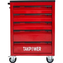 Takpower 5 Çekmeceli Takım Arabası Kırmızı