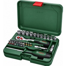 Bosch 1600A02BY1 1/4 Altı Köşe Lokma Takımı ve Cırcırlı Tornavida Set 34 Parça