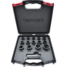 Takpower 1/2 Twist Lokma Seti Hasarlı Cıvata ve Somun Sökme 14 Parça