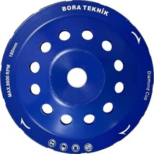 Universal Bora Teknik Tek Sıra Elmas Çanak - Beton Taş Yüzey Silme Temizleme Diski 180 mm